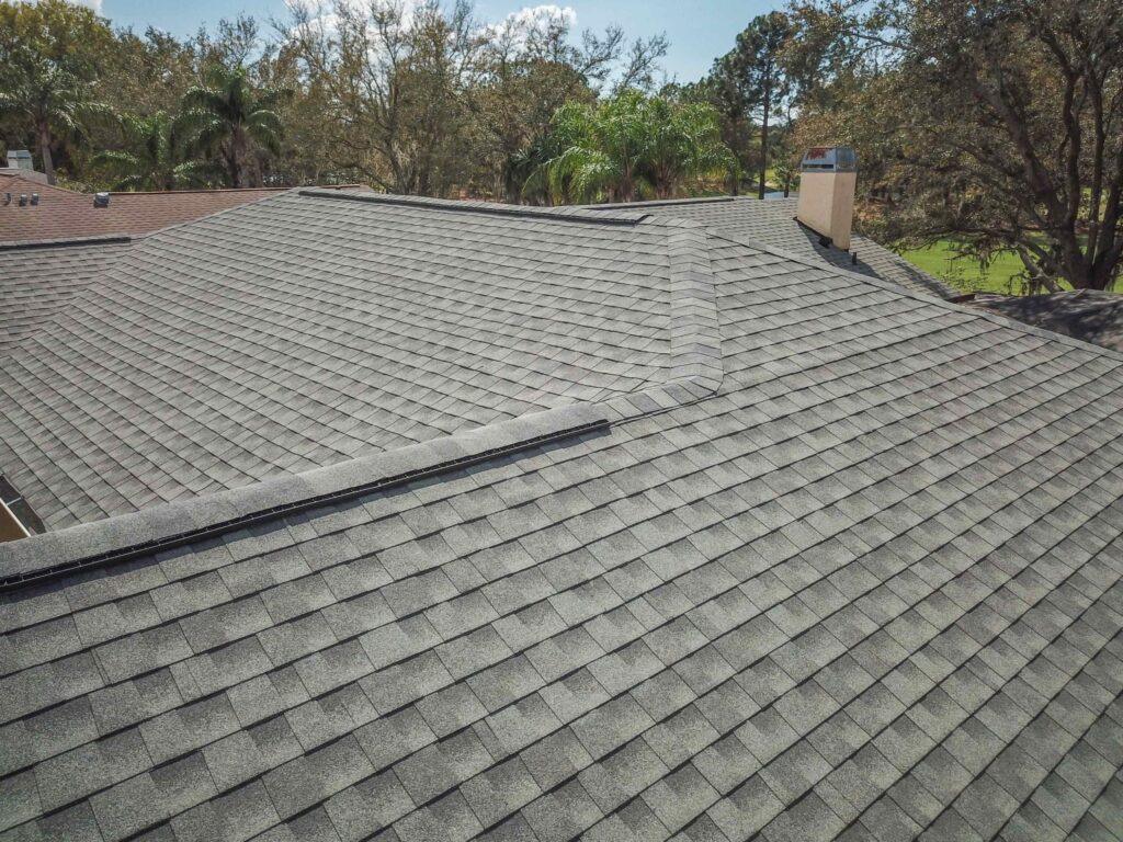 Aerial view of Rainier Roofing project
