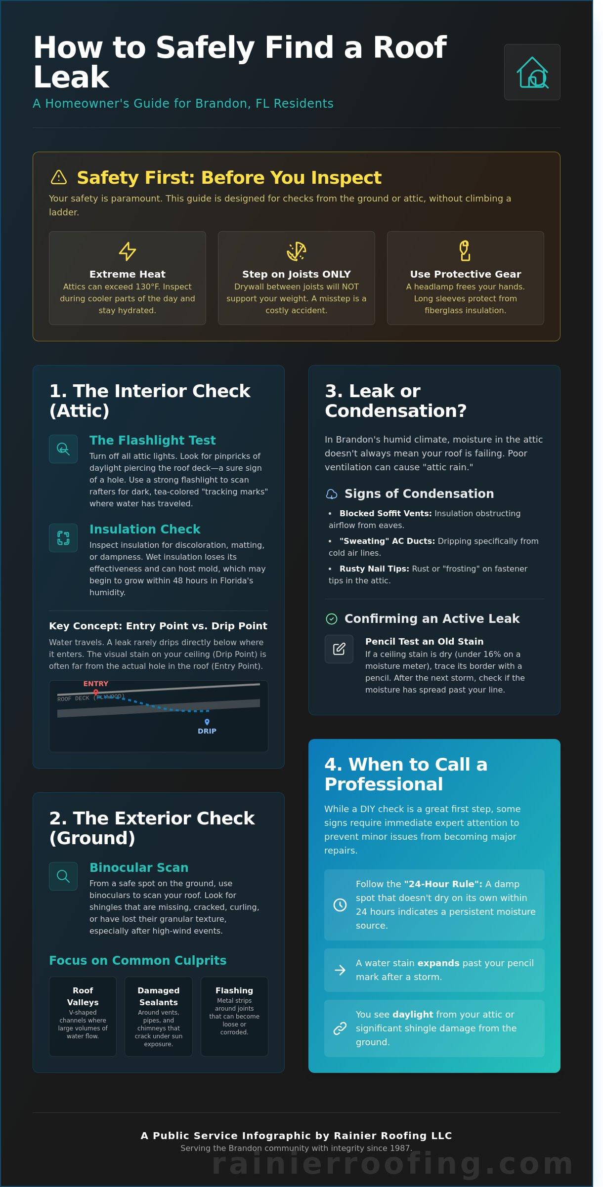 How to Check for Roof Leaks in Brandon, FL: A Homeowner’s Step-by-Step Guide