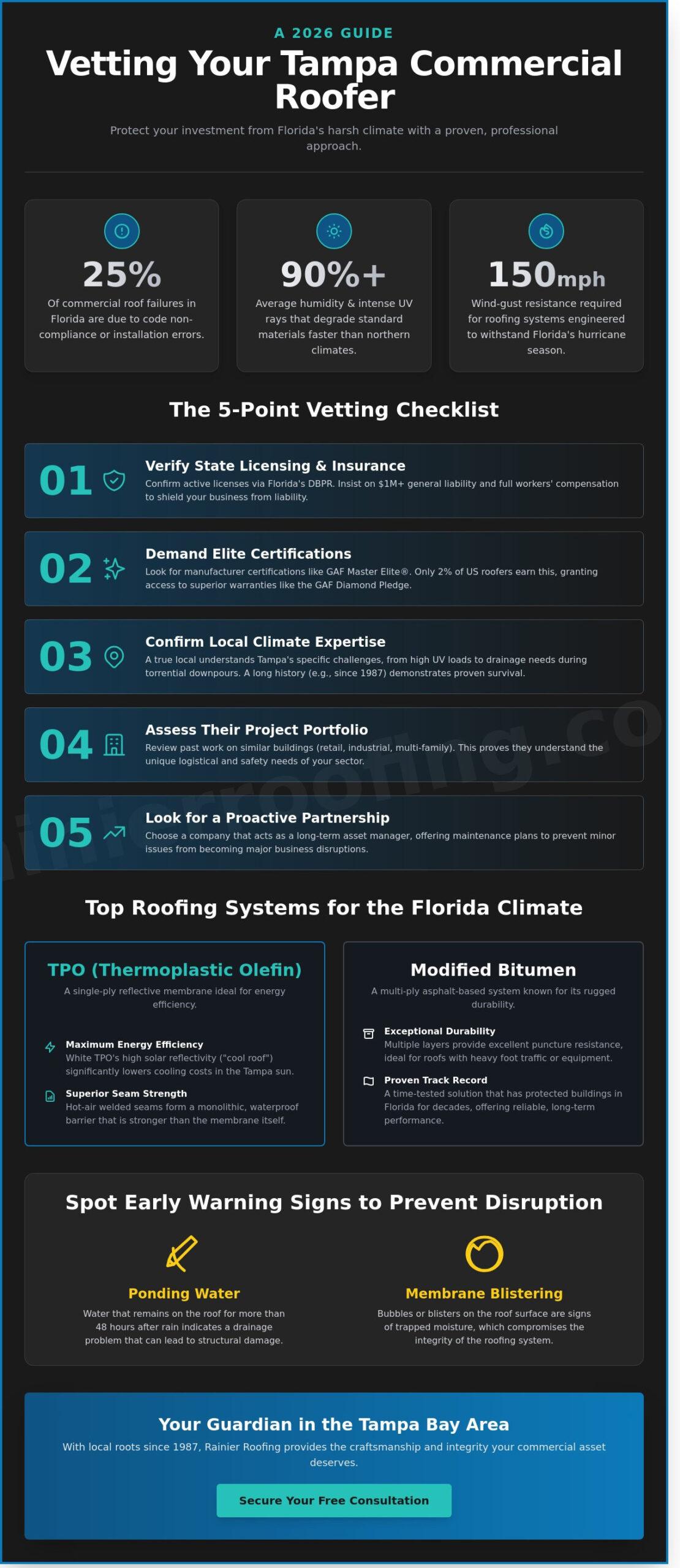 How to Choose a Commercial Roof Company in Tampa: The 2026 Property Owner’s Checklist