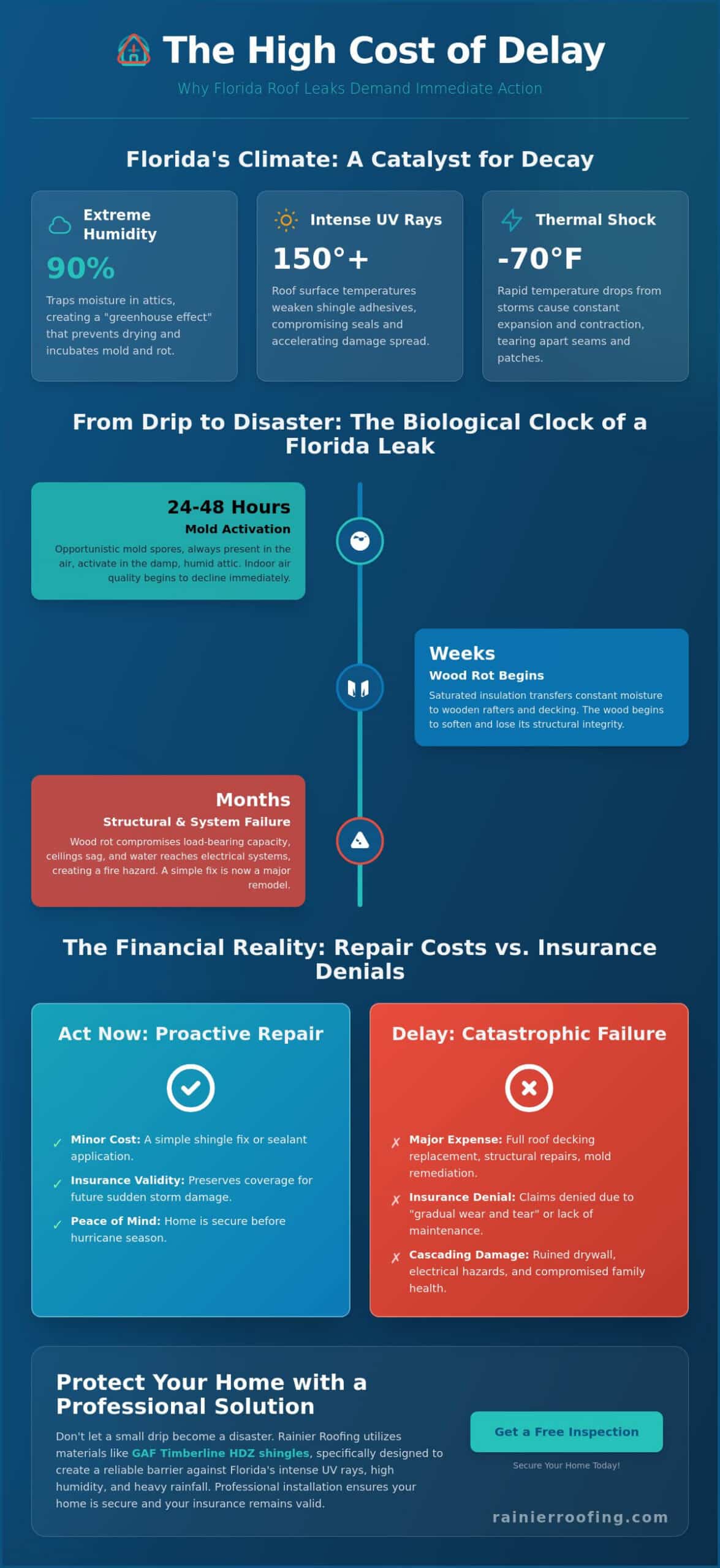 The Dangers of Delaying Roof Leak Repair in Florida: A Homeowner’s Guide
