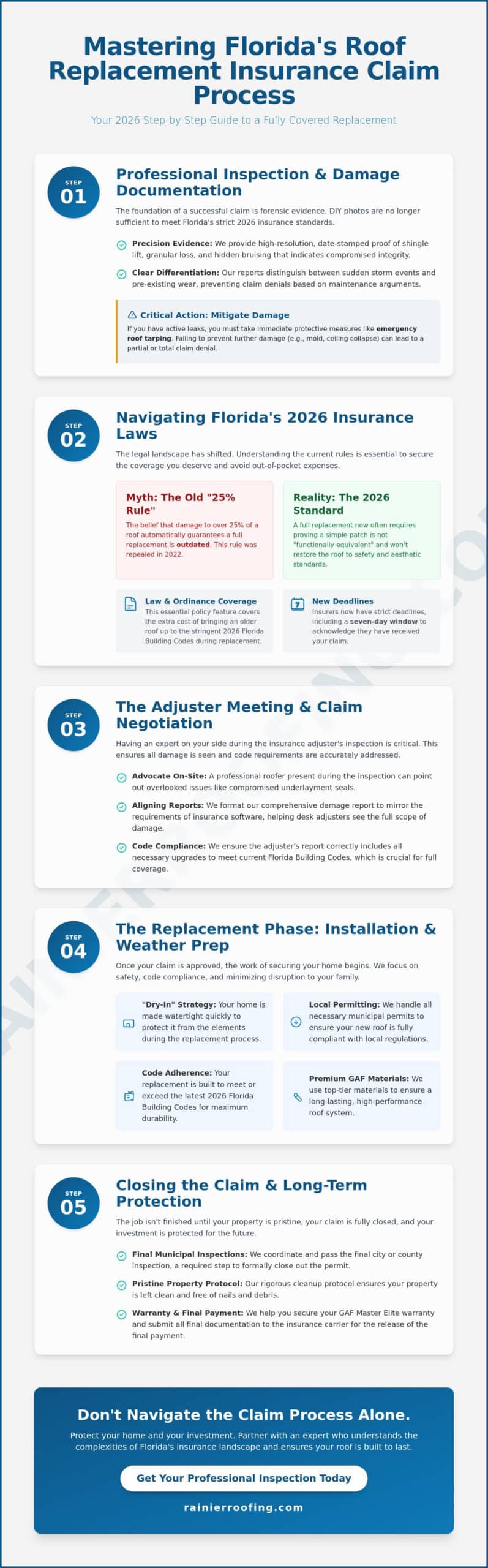 Roof Replacement Insurance Claim Process in Florida: 2026 Homeowner’s Guide
