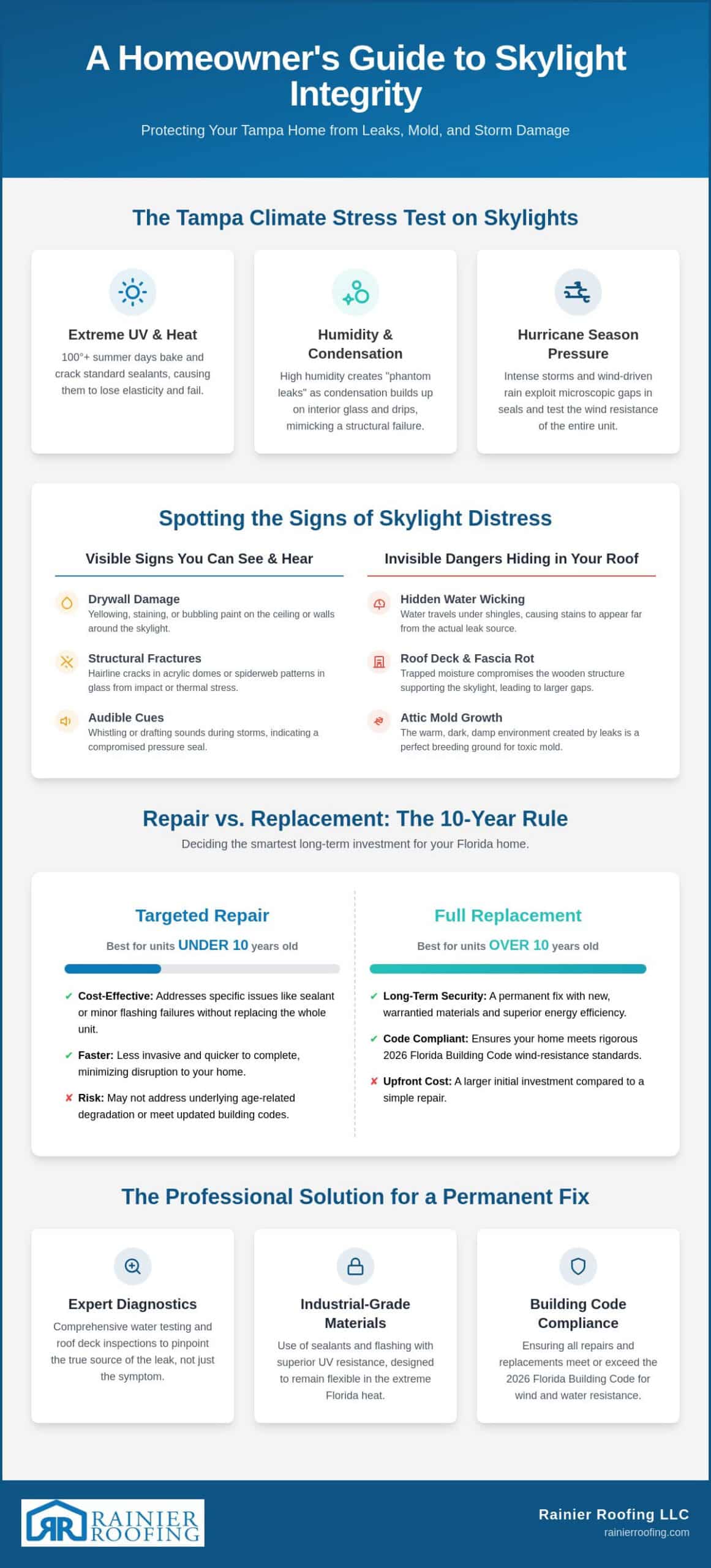 Skylight Repair in Tampa: The 2026 Homeowner’s Guide to Fixing Leaks and Damage